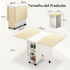 COMEDOR PLEGABLE MULTIUSO: BLANCO INVIERNO / CAFE CON LECHE
